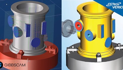 GibbsCAM® to VERICUT® interface to initiate simulation.